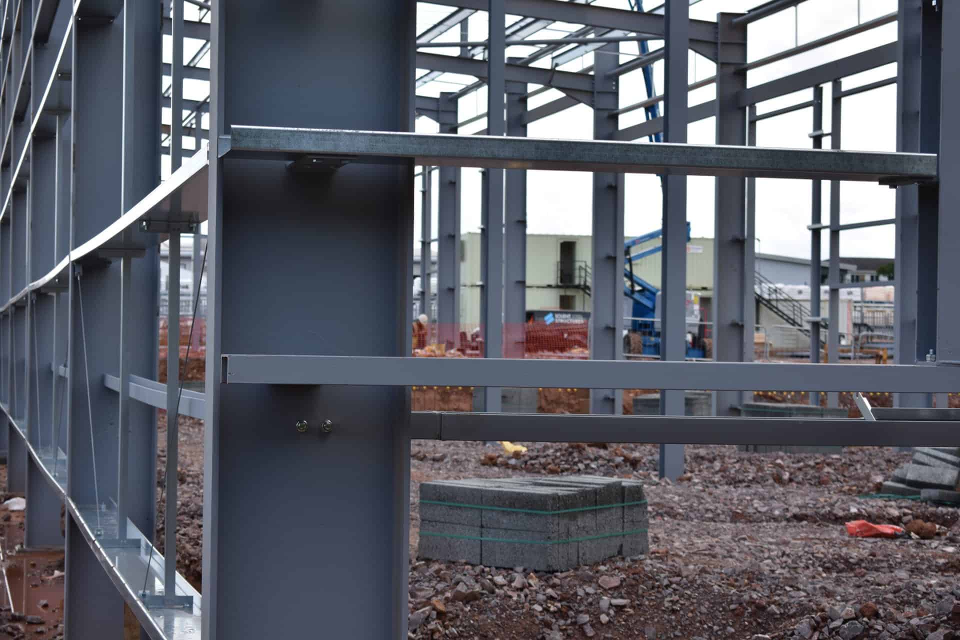 Abstract representation of steel beams at West Park, Wellington, capturing the structural elements of the development.
